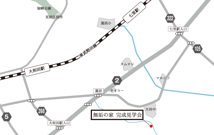 無垢スタイルの見学会 地図