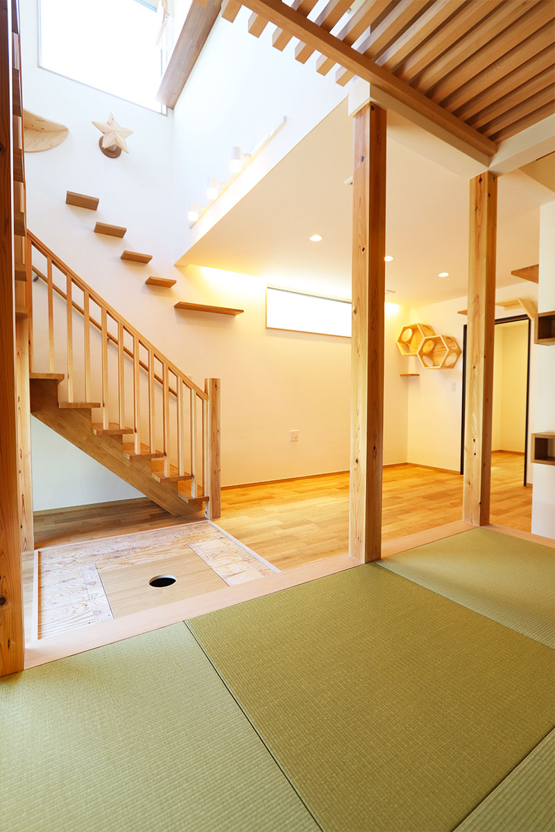 猫と暮らす木の温もりがあふれる無垢の家