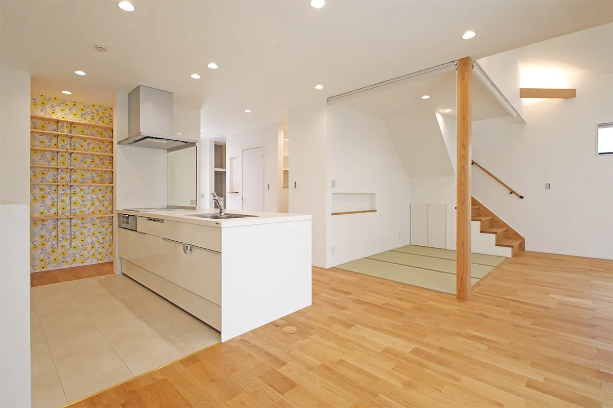 二つの回遊動線で家事効率抜群の家